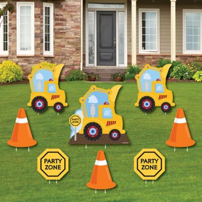 Construction Truck Yard Sign Outdoor Lawn Decorations Baby