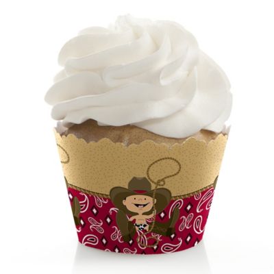 Little Cowboy Western Baby Shower Decorations Party Cupcake