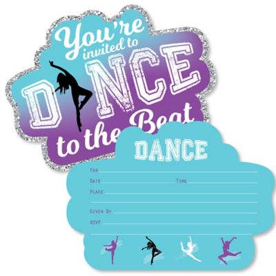 Must Dance to the Beat Dance Shaped FillIn Invitations Birthday