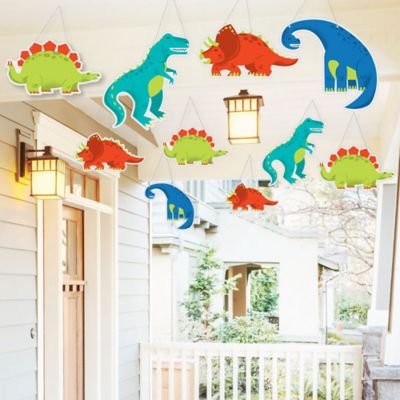 Hanging Roar Dinosaur Outdoor Dino Mite T Rex Baby Shower Or Birthday Party Hanging Porch And Tree Yard Decorations 10 Pieces