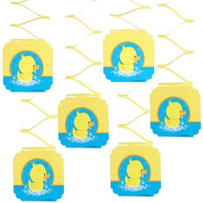 Ducky Duck Baby Shower Hanging Decorations 6 Ct