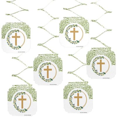 Elegant Cross Religious Party Hanging Decorations 6 Count