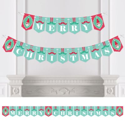 Elf Squad - Personalized Kids Elf Christmas and Birthday Party Bunting