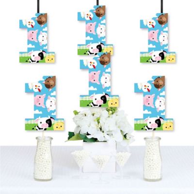 1st Birthday Farm Animals One Shaped Decorations Diy Barnyard