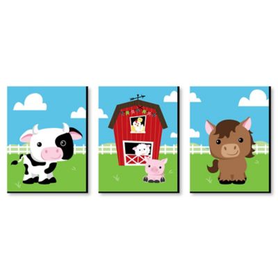 Farm Animals Barnyard Nursery Wall Art & Kids Room Decor 7.5 x 10