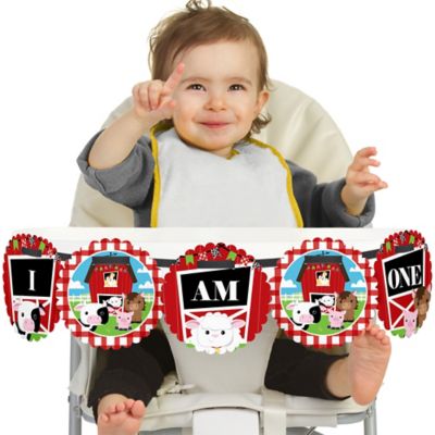 Farm Animals 1st Birthday I Am One First Birthday High Chair