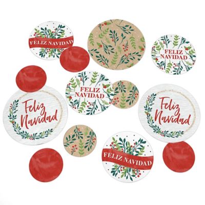 Feliz Navidad Holiday And Spanish Christmas Party Giant Circle