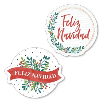 Feliz Navidad Diy Shaped Holiday And Spanish Christmas Party Cut