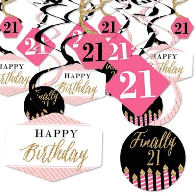 Finally 21 Girl 21st Birthday Party Hanging Decor Party