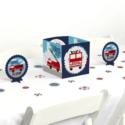 Fired Up Fire Truck Firefighter Firetruck Baby Shower Or