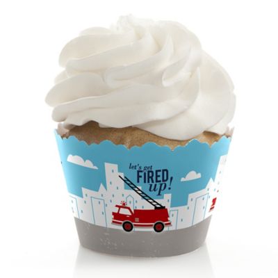 Fired Up Fire Truck Firefighter Firetruck Baby Shower Or Birthday Party Decorations Party Cupcake Wrappers Set Of 12