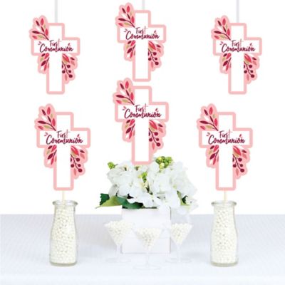 First Communion Pink Elegant Cross Decorations Diy Girl