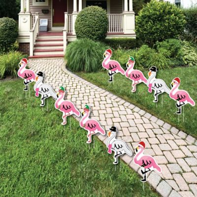 Flamingle Bells Pink Flamingo Lawn Decorations Outdoor
