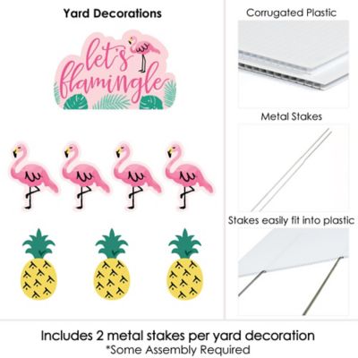 Pink Flamingo Party Like A Pineapple Yard Sign Outdoor Lawn