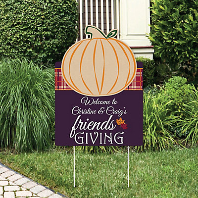 Friends Thanksgiving Feast - Party Decorations - Friendsgiving Party Personalized Welcome Yard Sign
