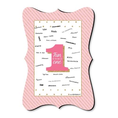 1st Birthday Girl Fun To Be One Unique Alternative Guest Book