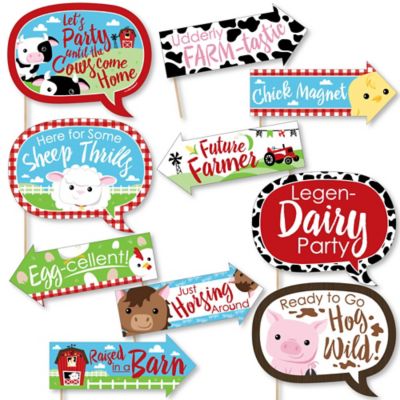 Funny Farm Animals - 10 Piece Barnyard Baby Shower or Birthday Party ...