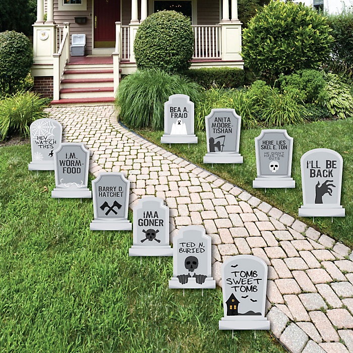 Funny Tombstones - Graveyard Lawn Decorations - Halloween Yard ...