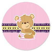Baby Girl Teddy Bear - Personalized Baby Shower Invitations ...