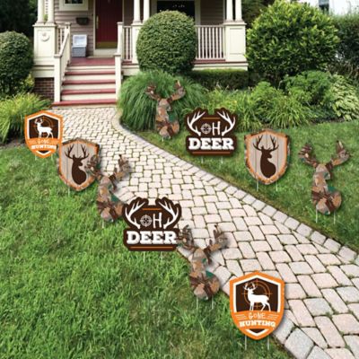 Gone Hunting Lawn Decorations Outdoor Deer Hunting Camo Baby
