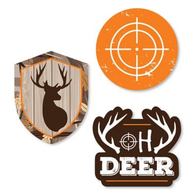 Gone Hunting Diy Shaped Deer Hunting Camo Party Cut Outs 24 Ct