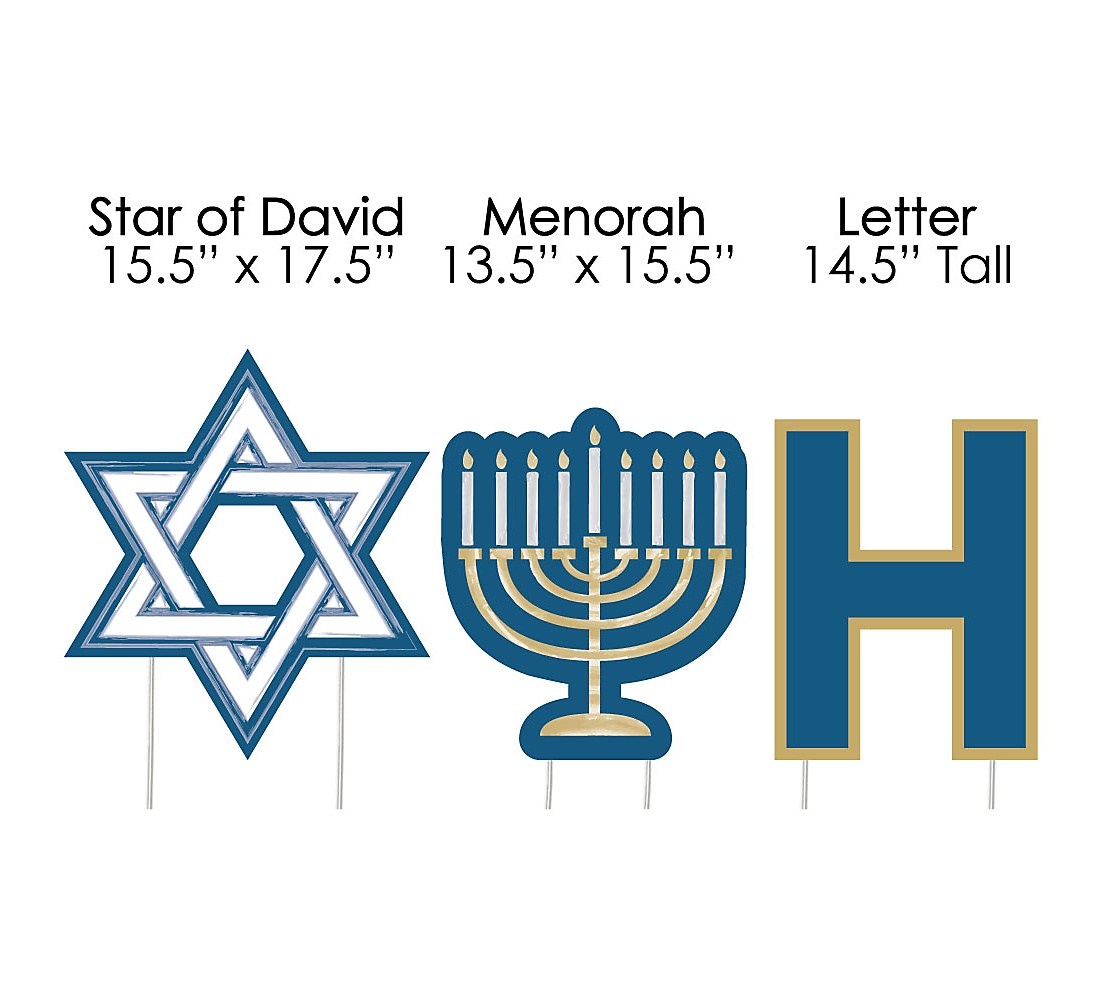 Happy Hanukkah Yard Sign Outdoor Lawn Decorations Chanukah