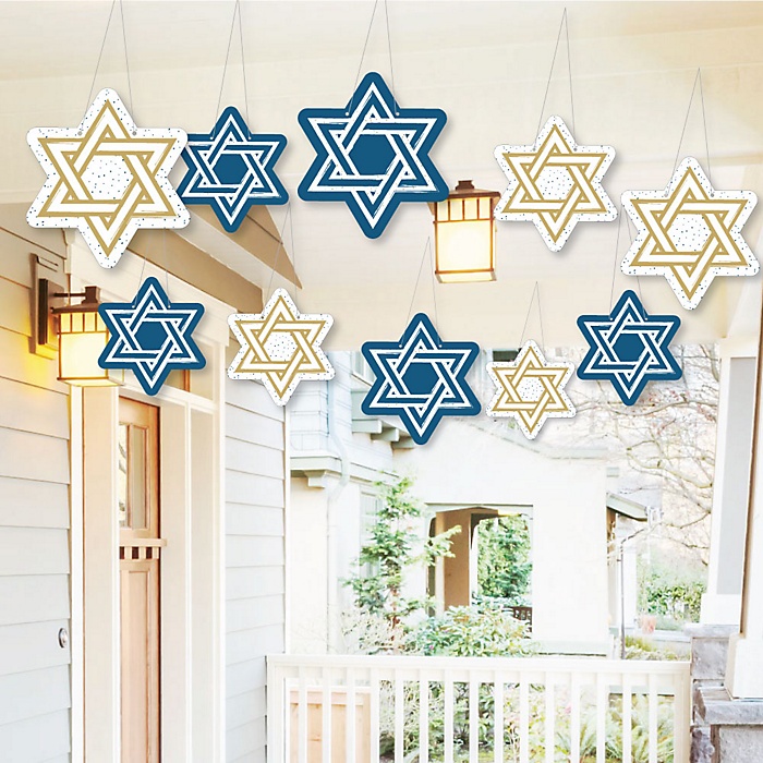 Hanging Happy Hanukkah Outdoor Chanukah Hanging Porch Tree