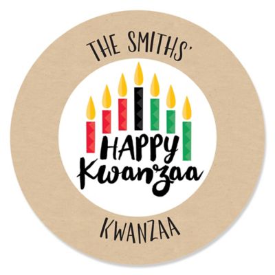 Happy Kwanzaa African Heritage Holiday Sticker Labels 24 Ct