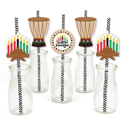 Happy Kwanzaa African Heritage Holiday Straw Decor With Chevron