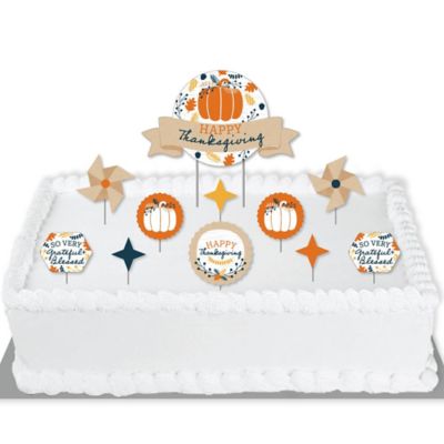 Happy Thanksgiving Fall Harvest Party Cake Decorating Kit Cake