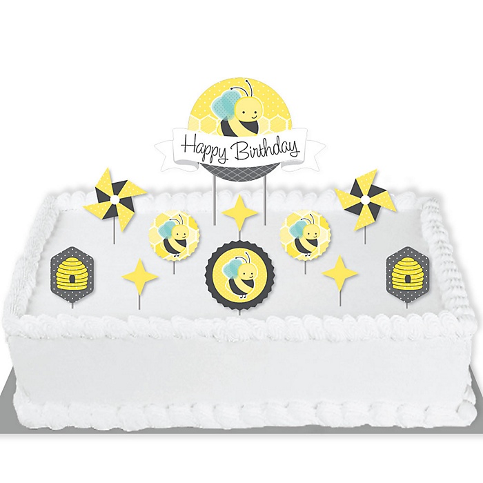 Honey Bee Birthday Party Cake Decorating Kit Cake Topper Set
