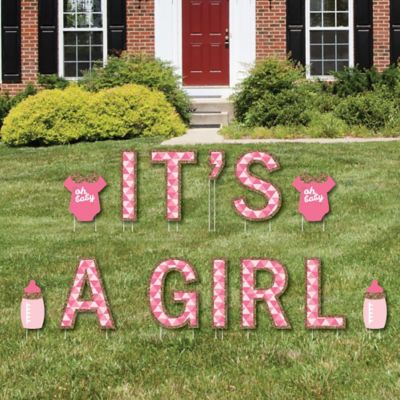 It S A Girl Yard Sign Outdoor Lawn Decorations Girl Baby Shower