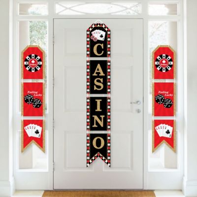 Las Vegas Hanging Vertical Paper Door Banners Casino Party