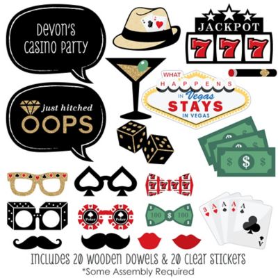 Las Vegas - 20 Piece Photo Booth Props Kit | BigDotOfHappiness.com