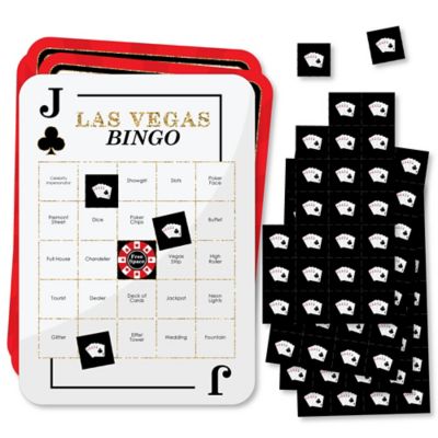 Las Vegas Bar Bingo Cards and Markers Casino Party Bingo Game Set