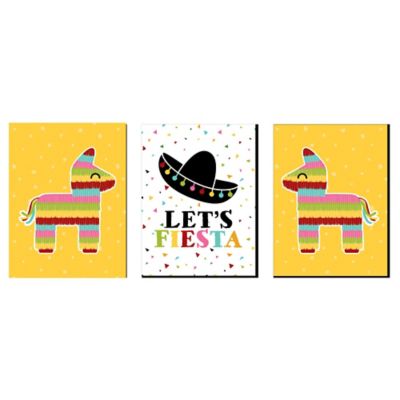 Let S Fiesta Pinata Wall Art Kids Room Decor And Themed Room Home Decorations 7 5 X 10 Inches Set Of 3 Prints