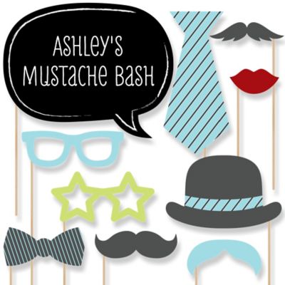 Dashing Little Man Mustache Party - Baby Shower Photo Booth Props Kit - 20 Props