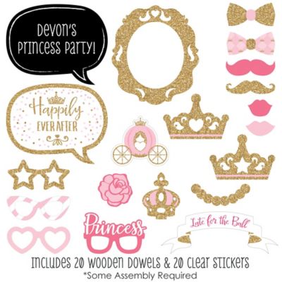 Little Princess Crown 20 Piece Pink And Gold Princess Baby Shower