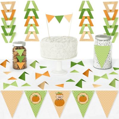 Little Pumpkin Diy Pennant Banner Decorations Fall Baby Shower Or Birthday Party Triangle Kit 99 Pieces
