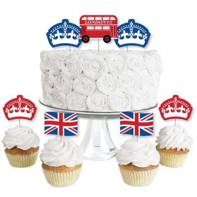 Cheerio, London Dessert Cupcake Toppers British UK Party Clear