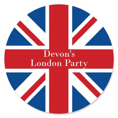 Cheerio, London Personalized British UK Party Sticker Labels 24 ct