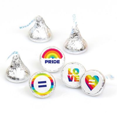 Love is Love Gay Pride Round Candy Labels LGBTQ Rainbow Party