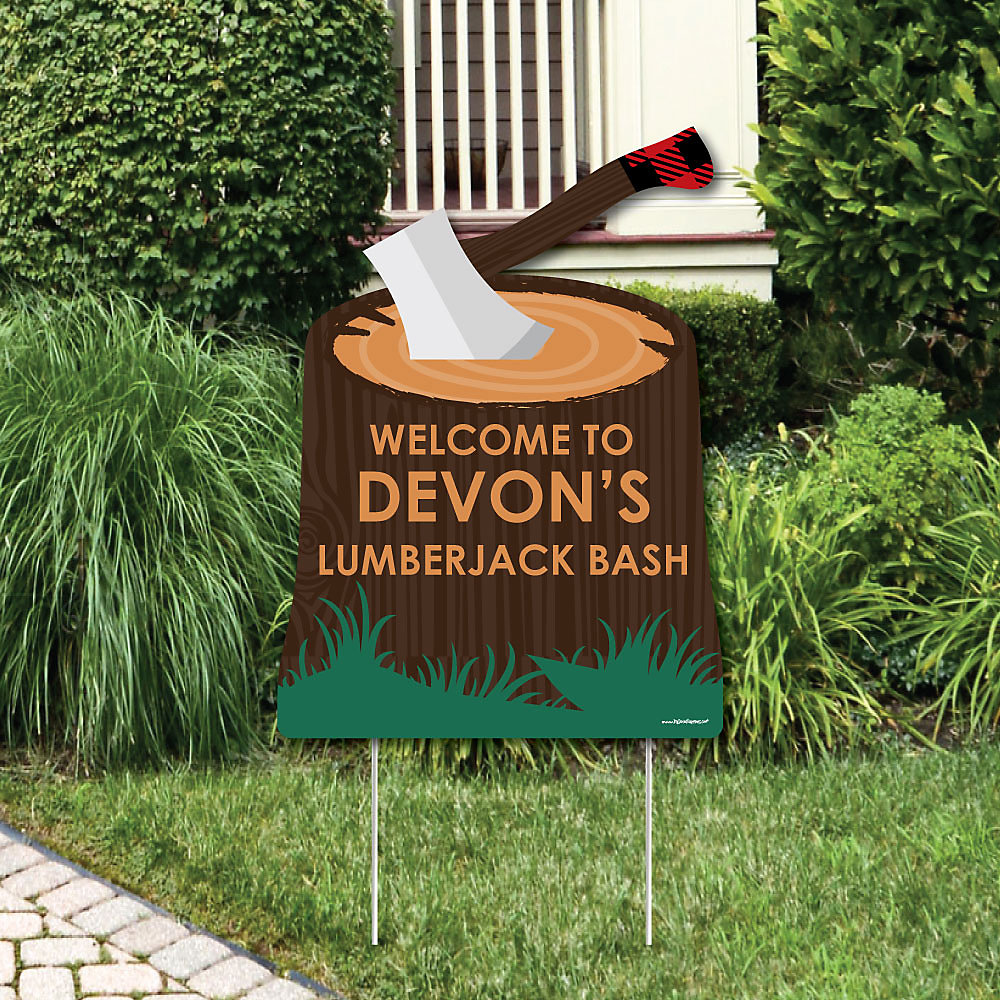 Baby Shower Yard Signs Personalized Part - 17: Lumberjack - Channel The Flannel - Party Decorations - Buffalo Plaid Personalized Welcome Yard Sign