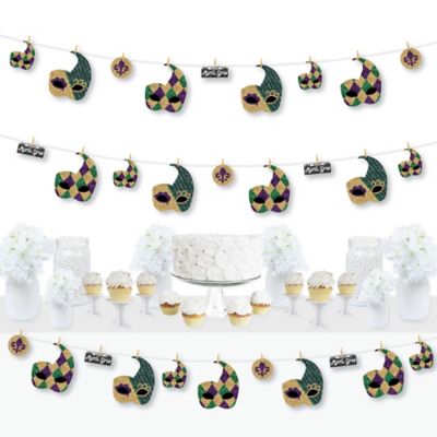 Mardi Gras Masquerade Party Diy Decorations Clothespin Garland