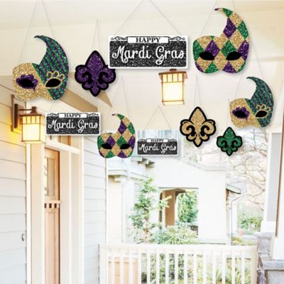 Hanging Mardi Gras Outdoor Masquerade Party Hanging Porch Tree