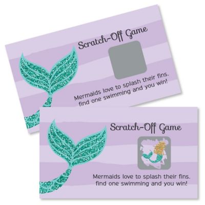 Let S Be Mermaids Baby Shower Or Birthday Party Game Scratch Off