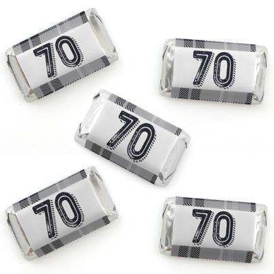 70th Milestone Birthday - Dashingly Aged to Perfection - Mini Candy Bar ...