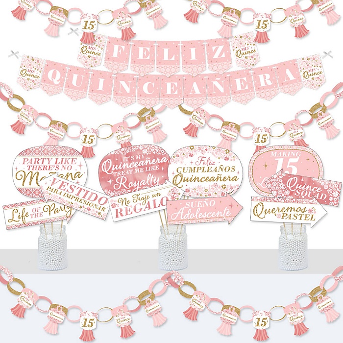 Mis Quince Anos Banner And Photo Booth Decorations Quinceanera