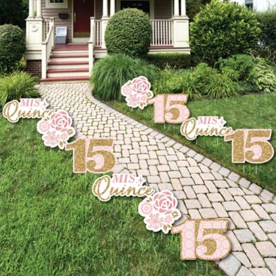 Mis Quince Anos Lawn Decorations Outdoor Quinceanera Sweet 15