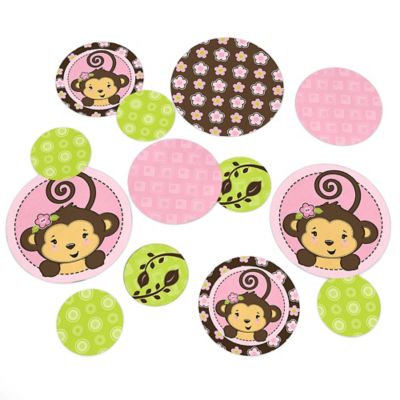 Pink Monkey Girl Baby Shower Or Birthday Party Table Confetti